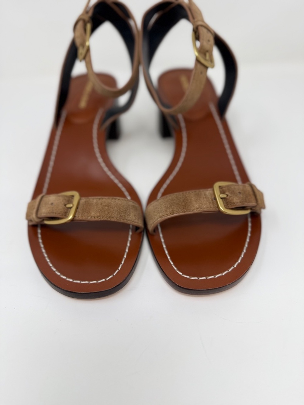 New Veronica Beard Elia Ankle Strap Sandal Hazelwood Sz 8.5 - Picture 9 of 13